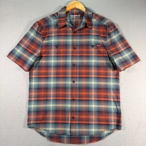 Wolverine Button Up Shirt Men Large Multicolor Plaid Loud Classic Double Pockets